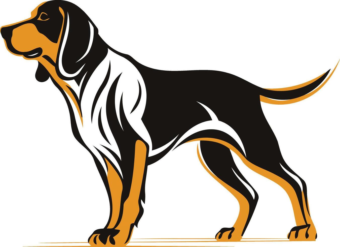 A simple, sleek silhouette of a hunting dog, perfect for branding, logos, and pet-related designs vector