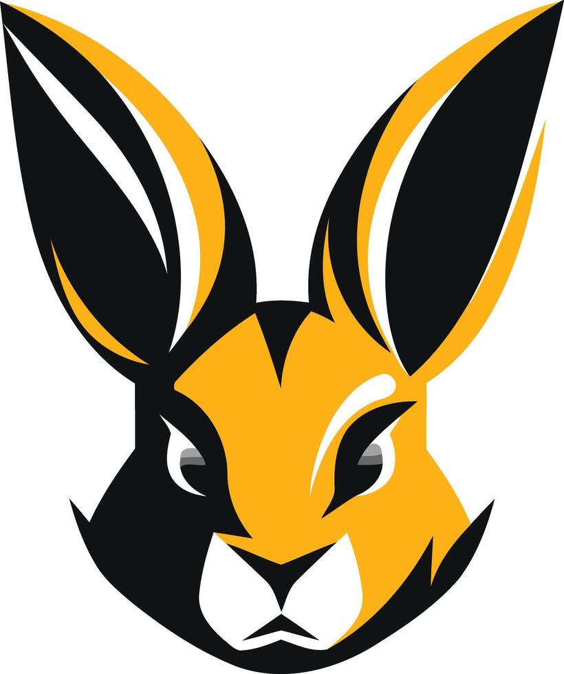 Powerful and aggressive rabbit mascot logo design vector