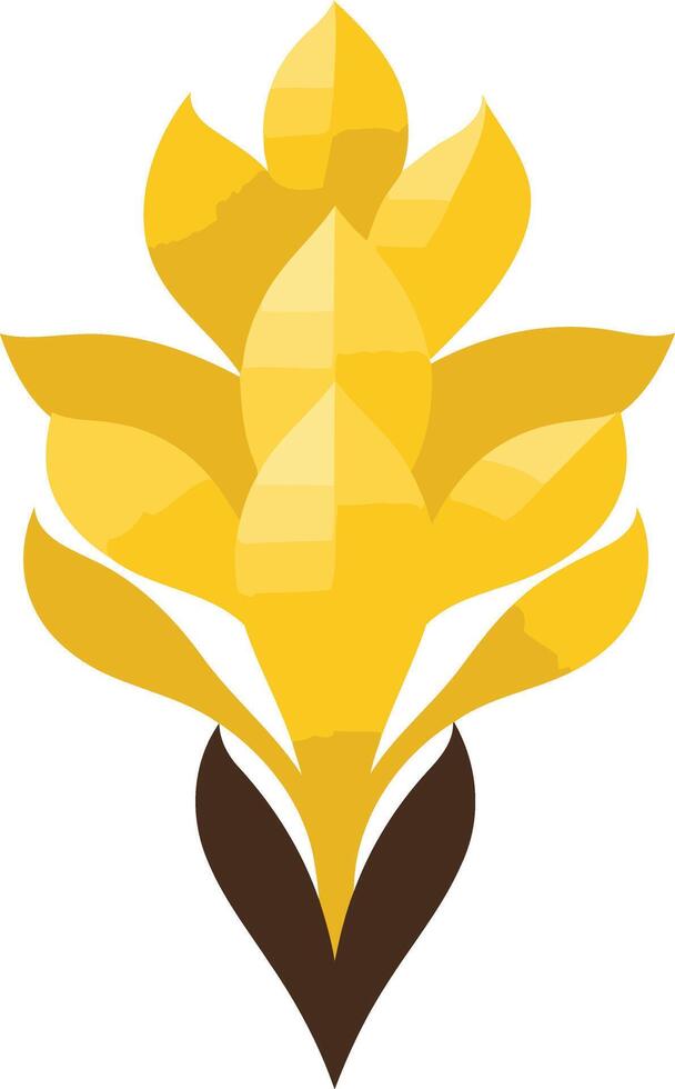 Golden Floral Design with Brown Stem vector