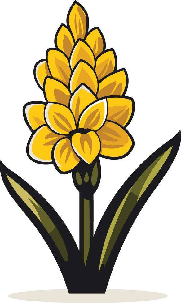 A Yellow Flower with Green Leaves vector