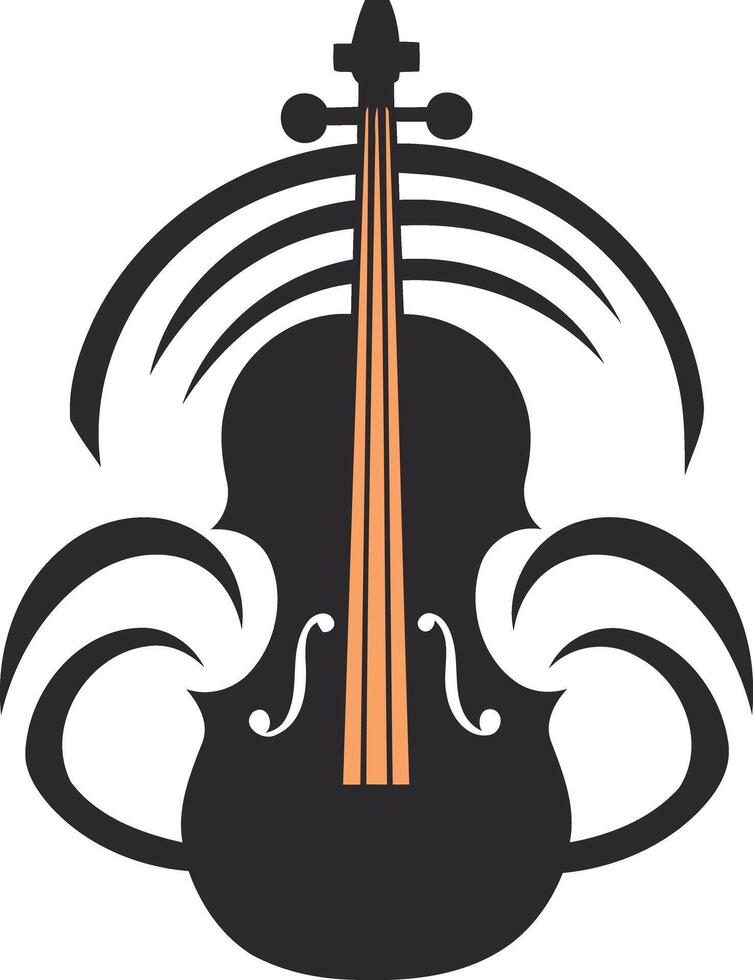 Stylish, abstract violin logo design vector