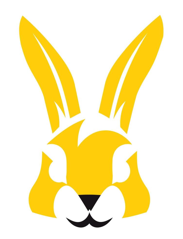 A simple and modern yellow rabbit logo design vector