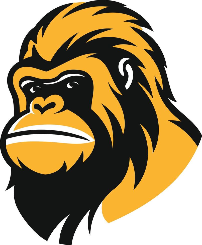 A powerful and bold illustration of a gorilla's head, perfect for use in branding, sports logos, or as a mascot vector