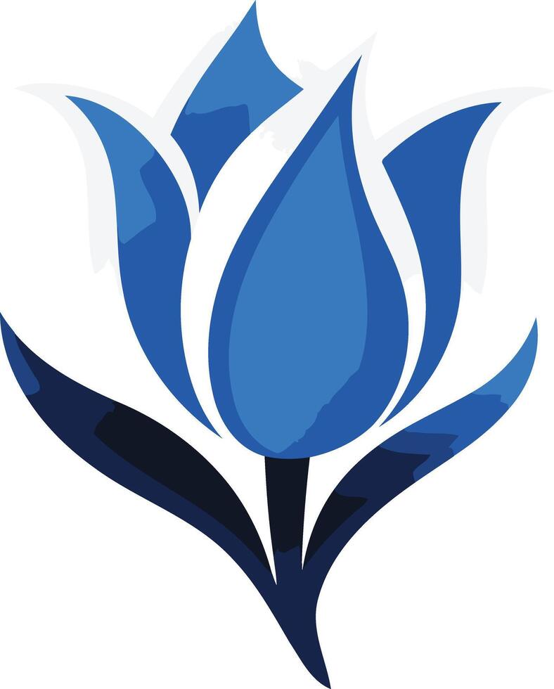 Stylized Blue Tulip Flower vector