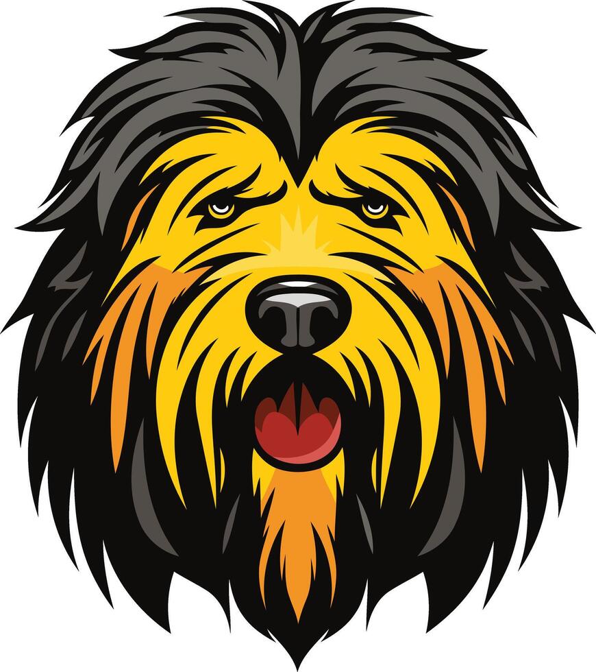 A bold and expressive illustration of a dog's face, perfect for branding, logos, or pet-related designs vector