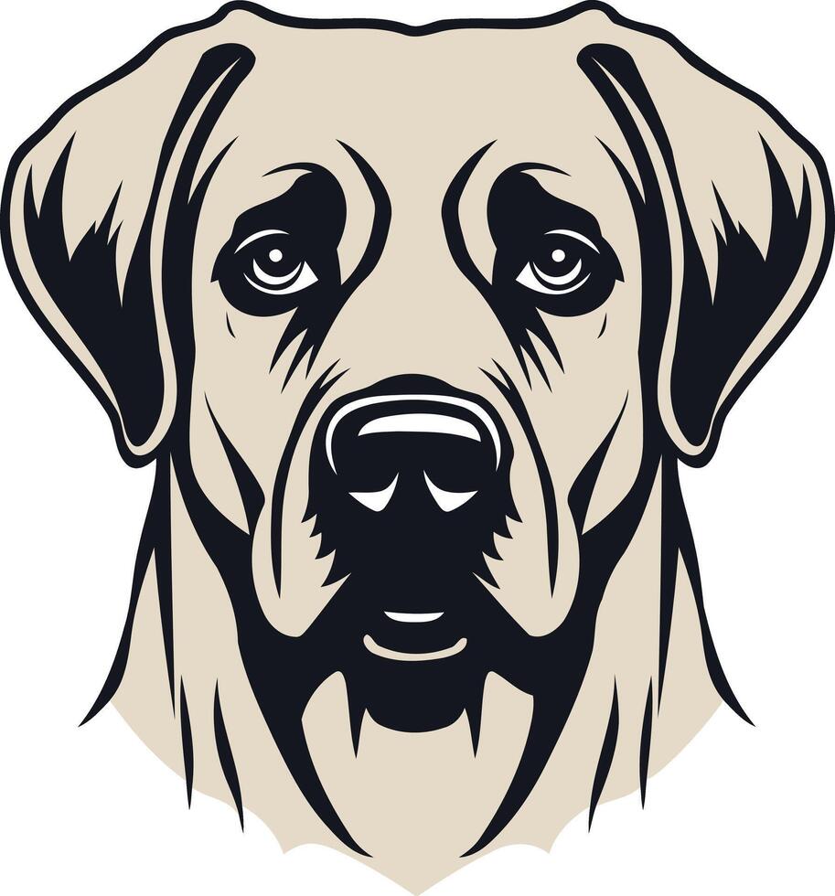 A detailed illustration of a dog's head, featuring a strong, friendly expression vector