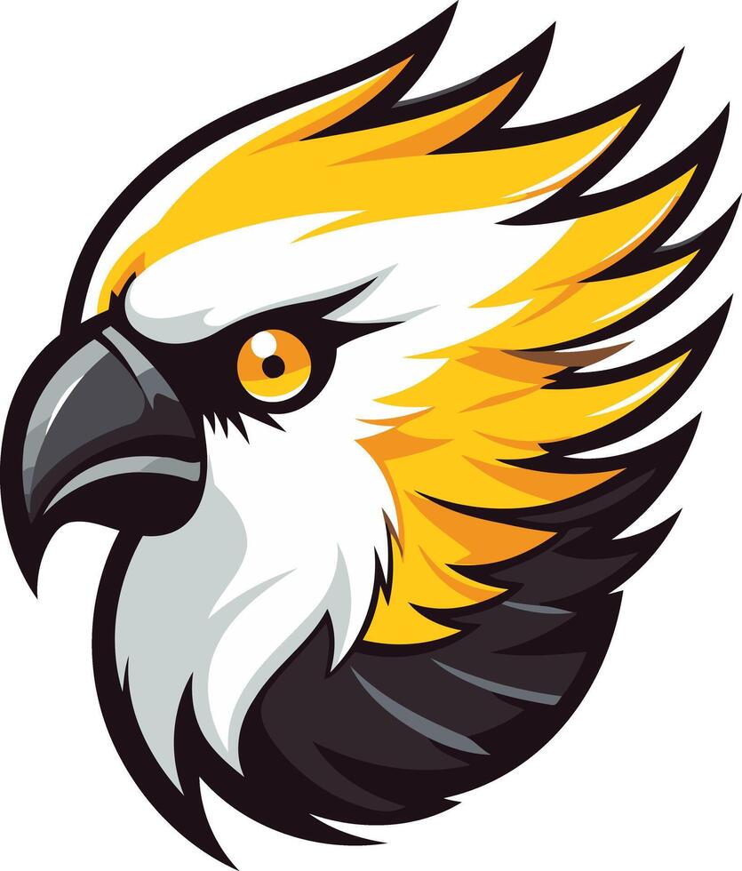 Powerful and fierce, this fierce hawk mascot design is perfect for sports teams, game studios, or any brand looking for a strong and determined visual identity vector