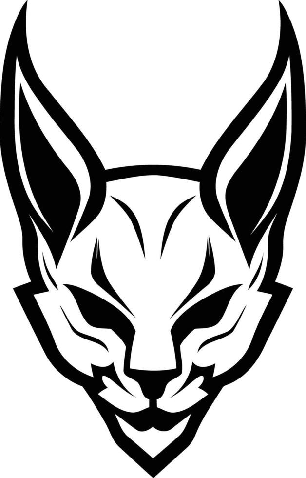 Black and white graphic design of a cat's face vector