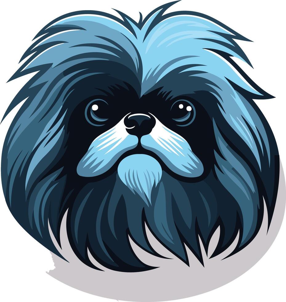 Blue Pekingese Dog Portrait vector