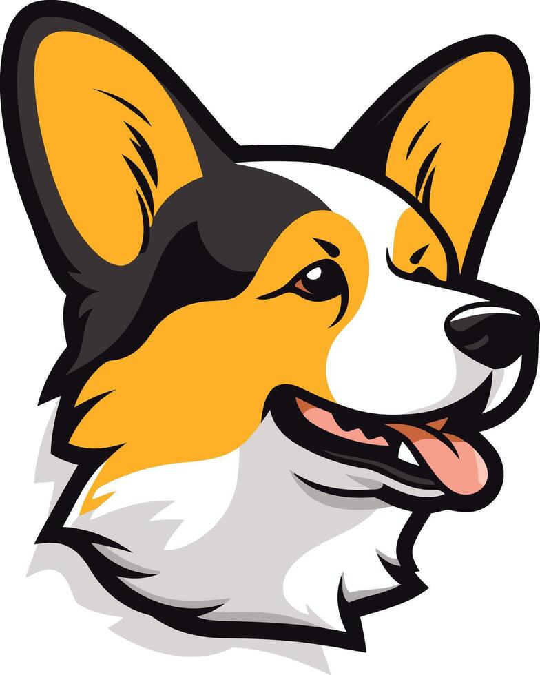 Cute cartoon illustration of a smiling corgi dog vector
