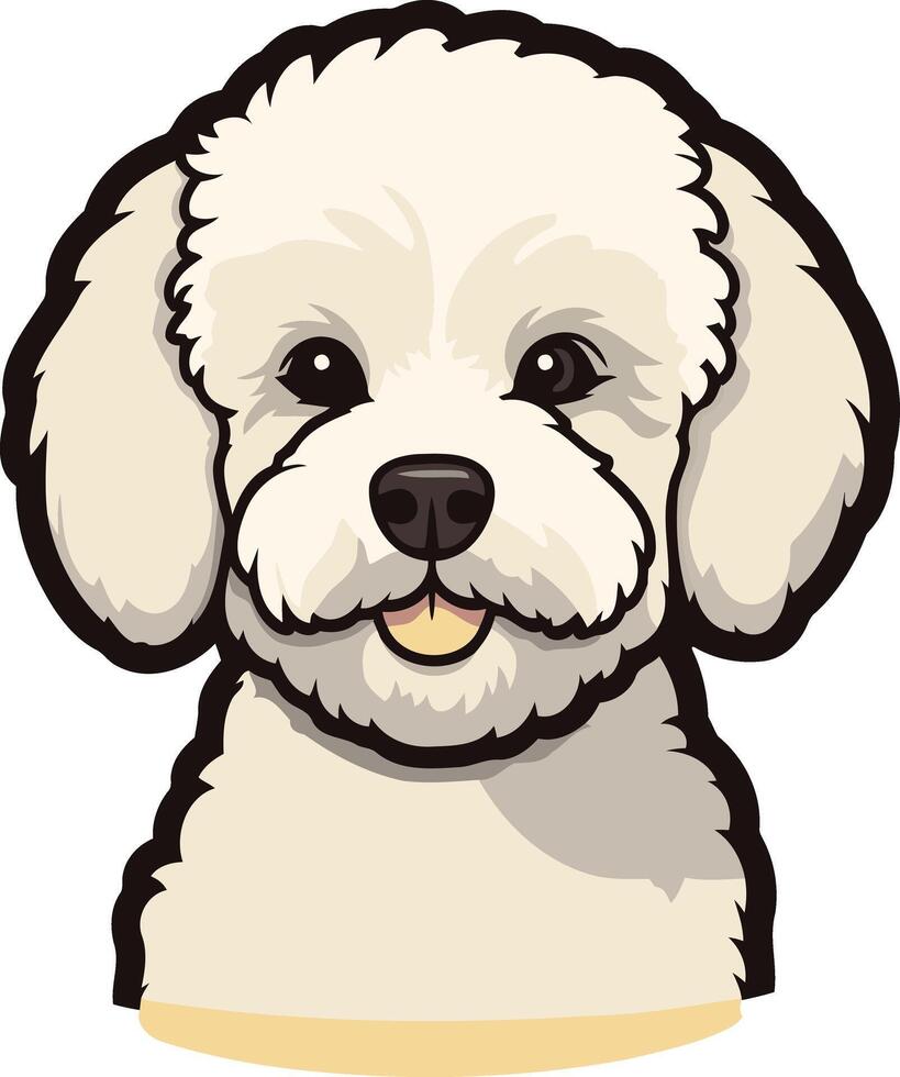 Adorable White Poodle Illustration vector