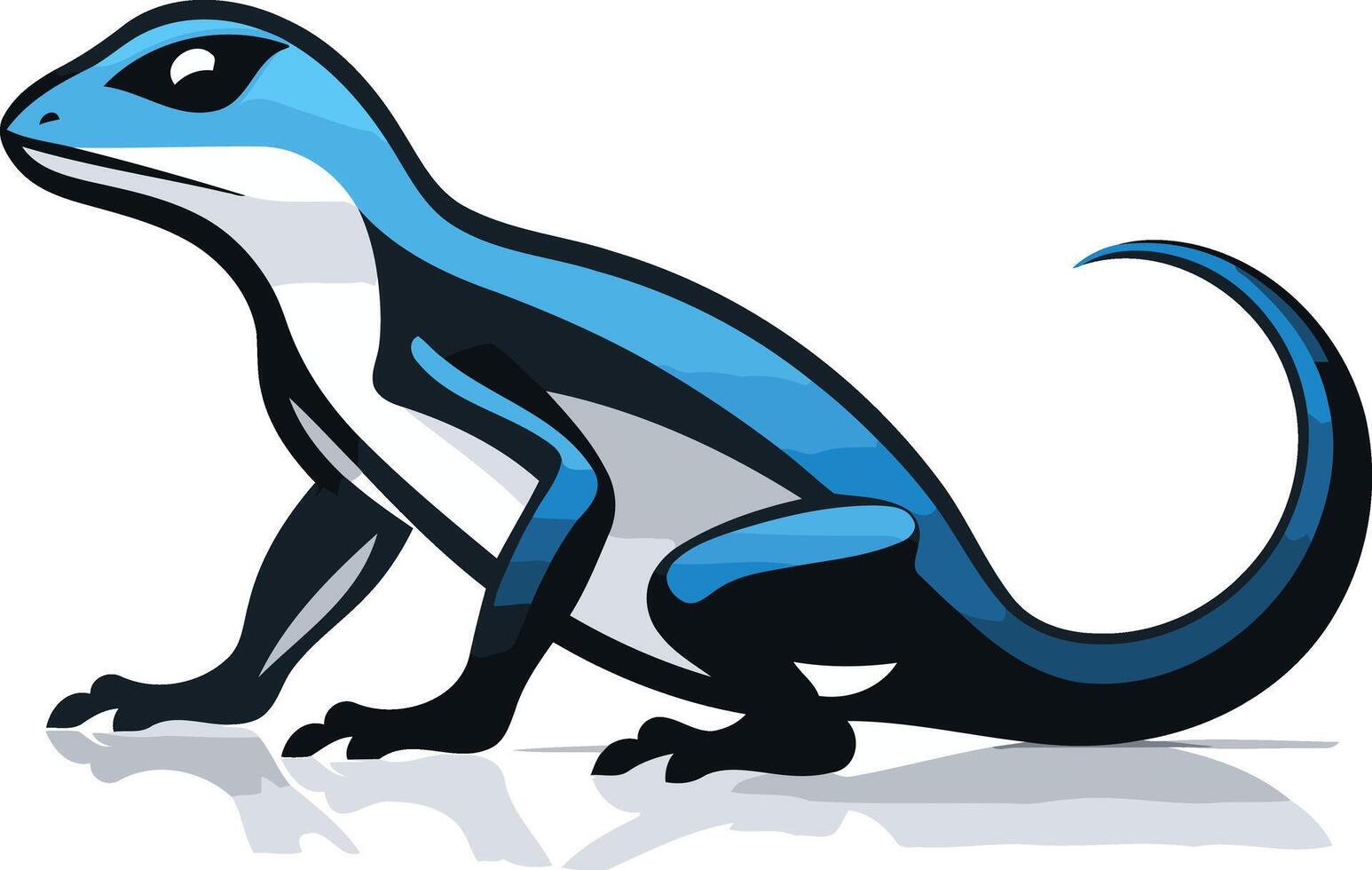 A bold and stylized illustration of a blue lizard, perfect for branding or mascot design vector