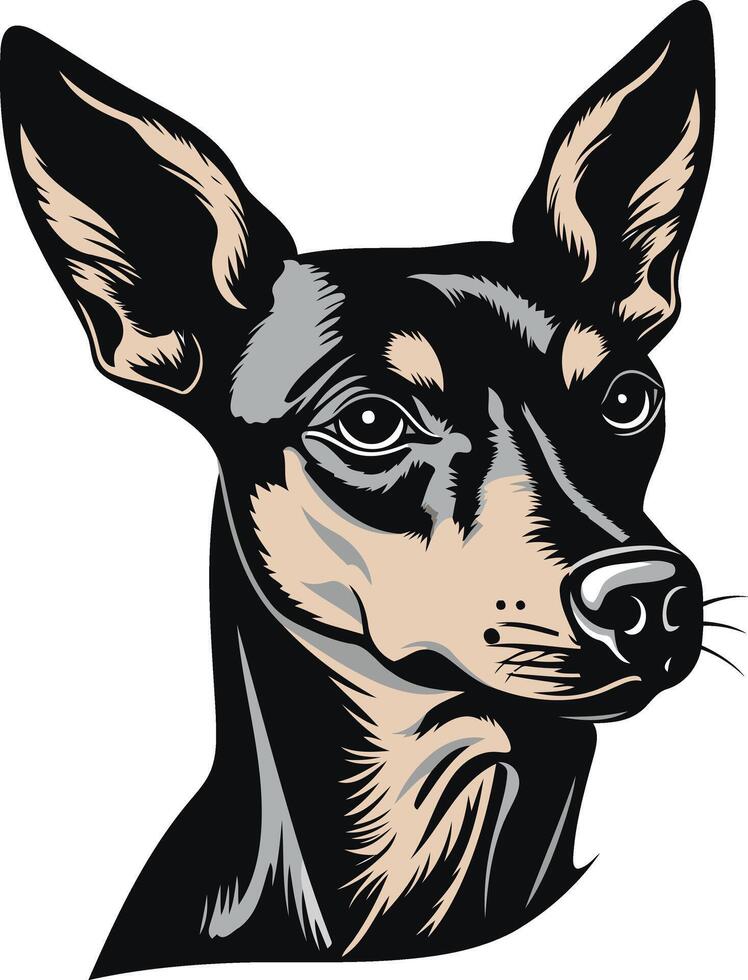 Portrait of a Miniature Pinscher vector