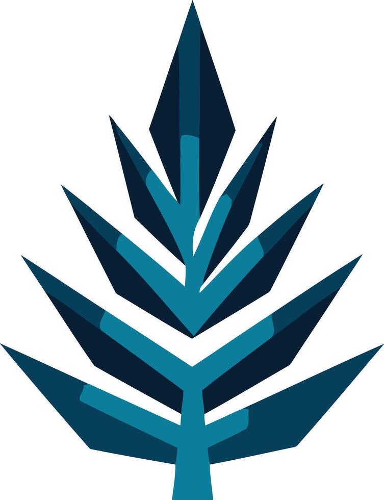 A stylized blue fern frond, perfect for creating a nature-inspired logo or branding element vector