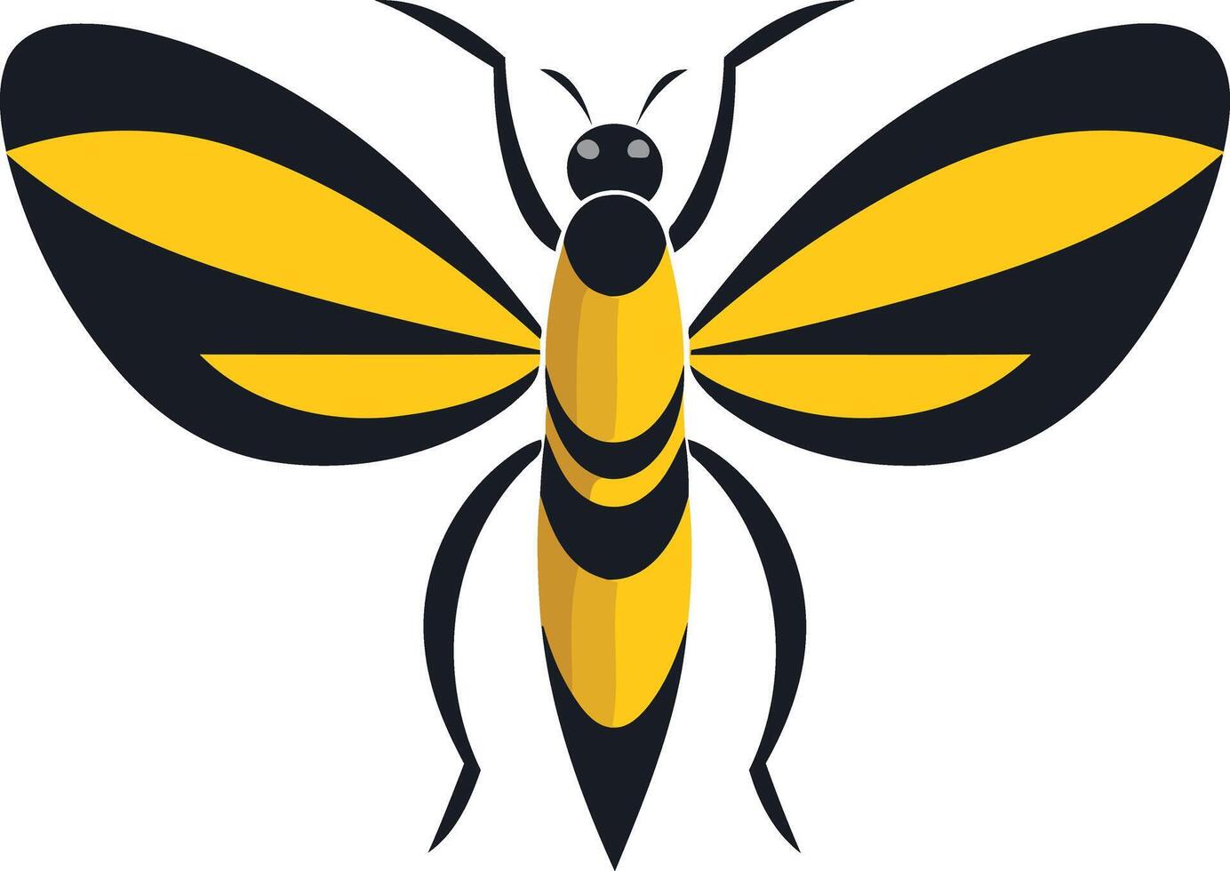 Abstract Black and Yellow Bee Illustration vector