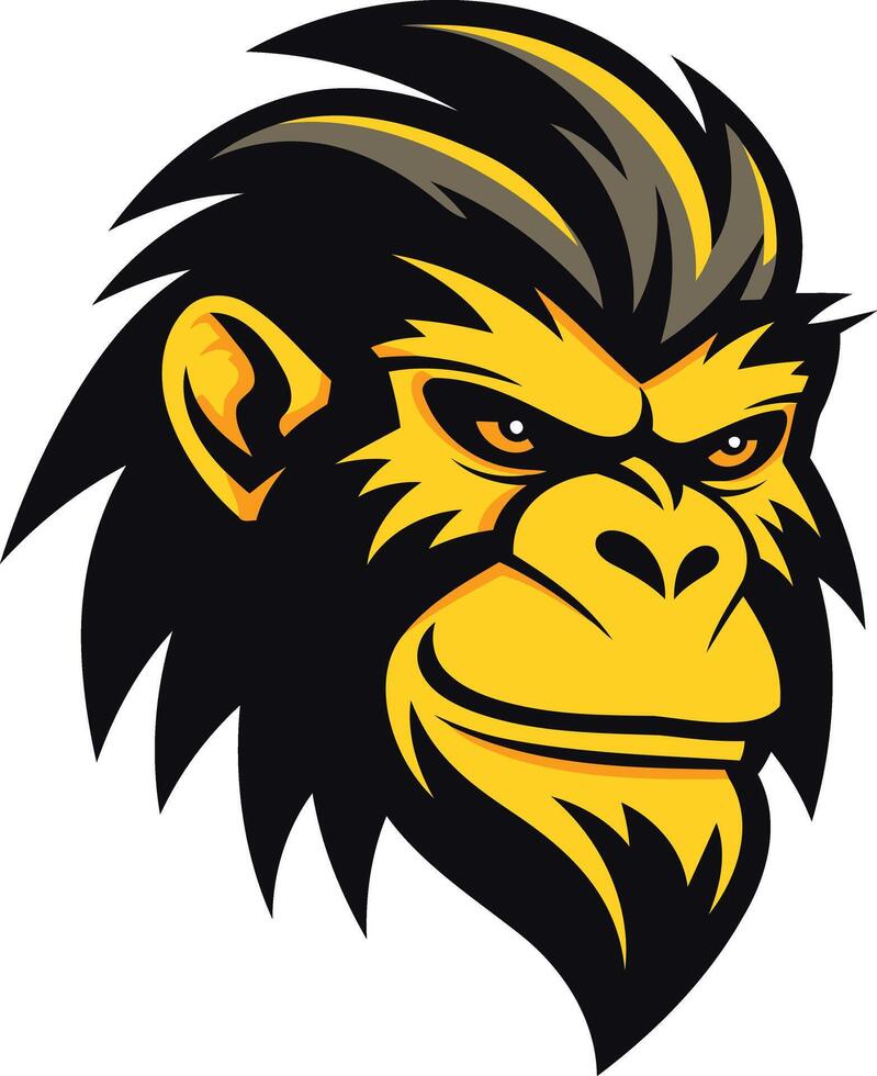 Close-Up Illustration of a Chimpanzee's Face vector