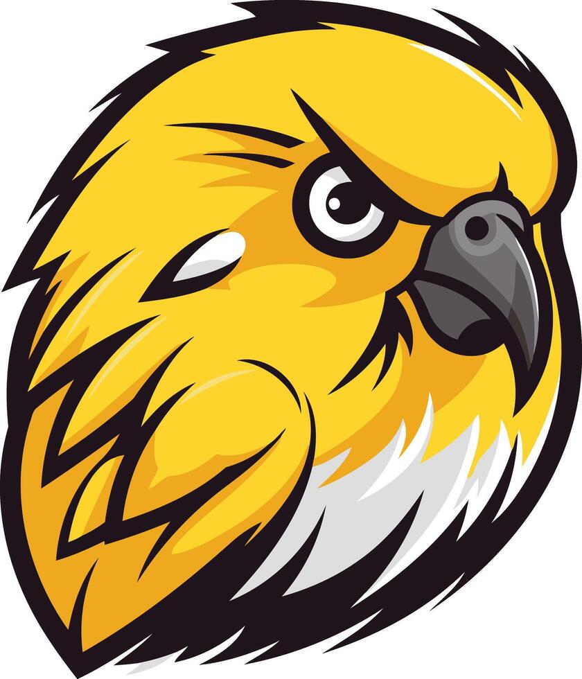 Yellow Bird Mascot Design with Aggressive Expression vector