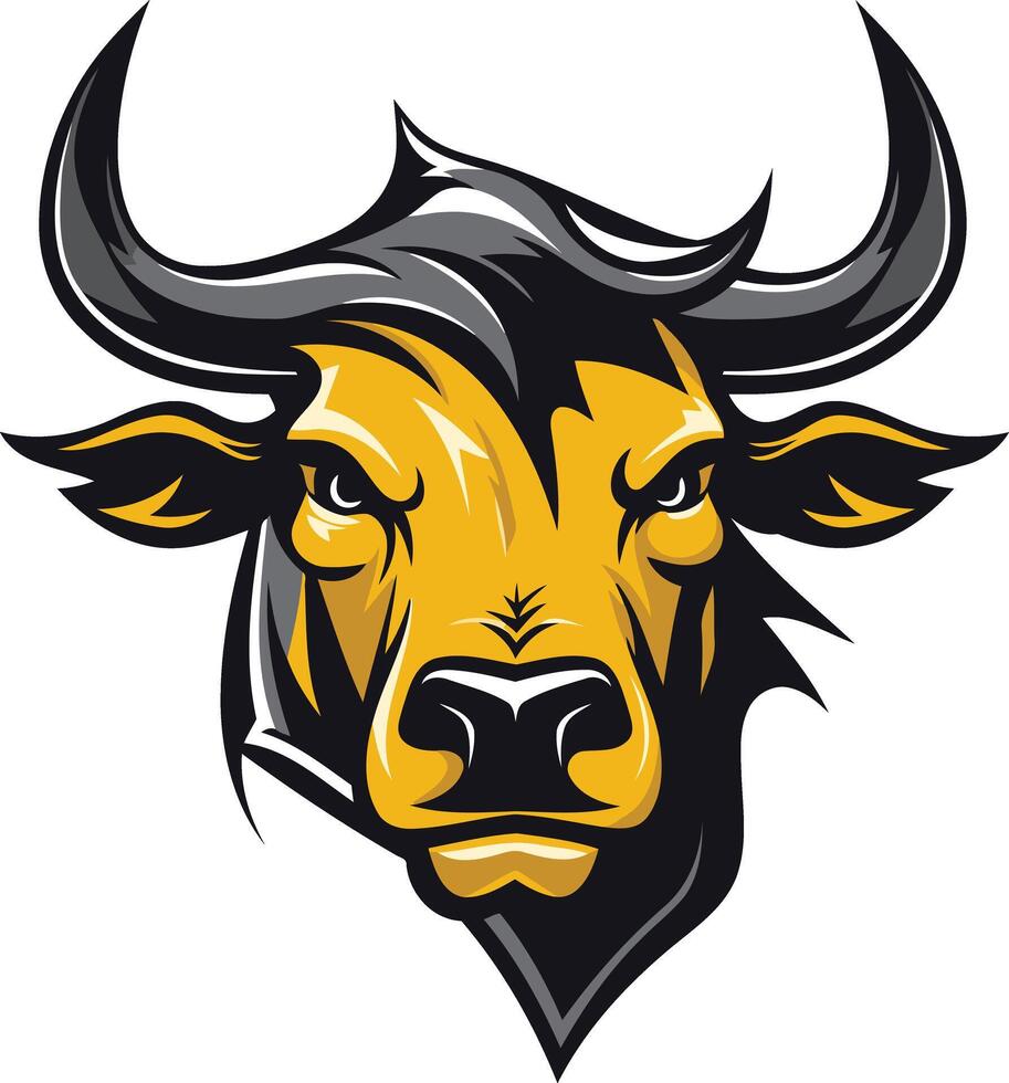 Powerful and aggressive bull head logo, perfect for branding and marketing materials vector