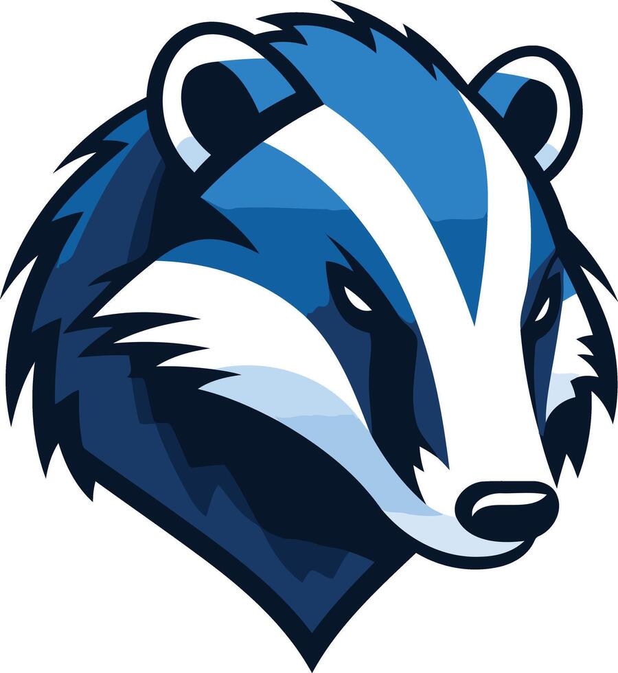 Blue and White Badger Mascot vector