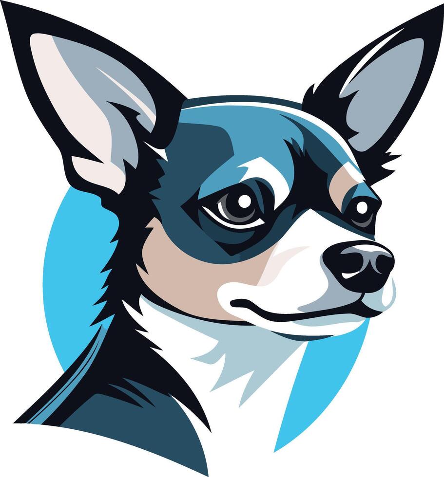 Chihuahua Portrait in a Blue Circle vector