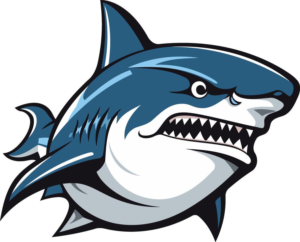 Angry Shark Mascot Cartoon Illustration vector
