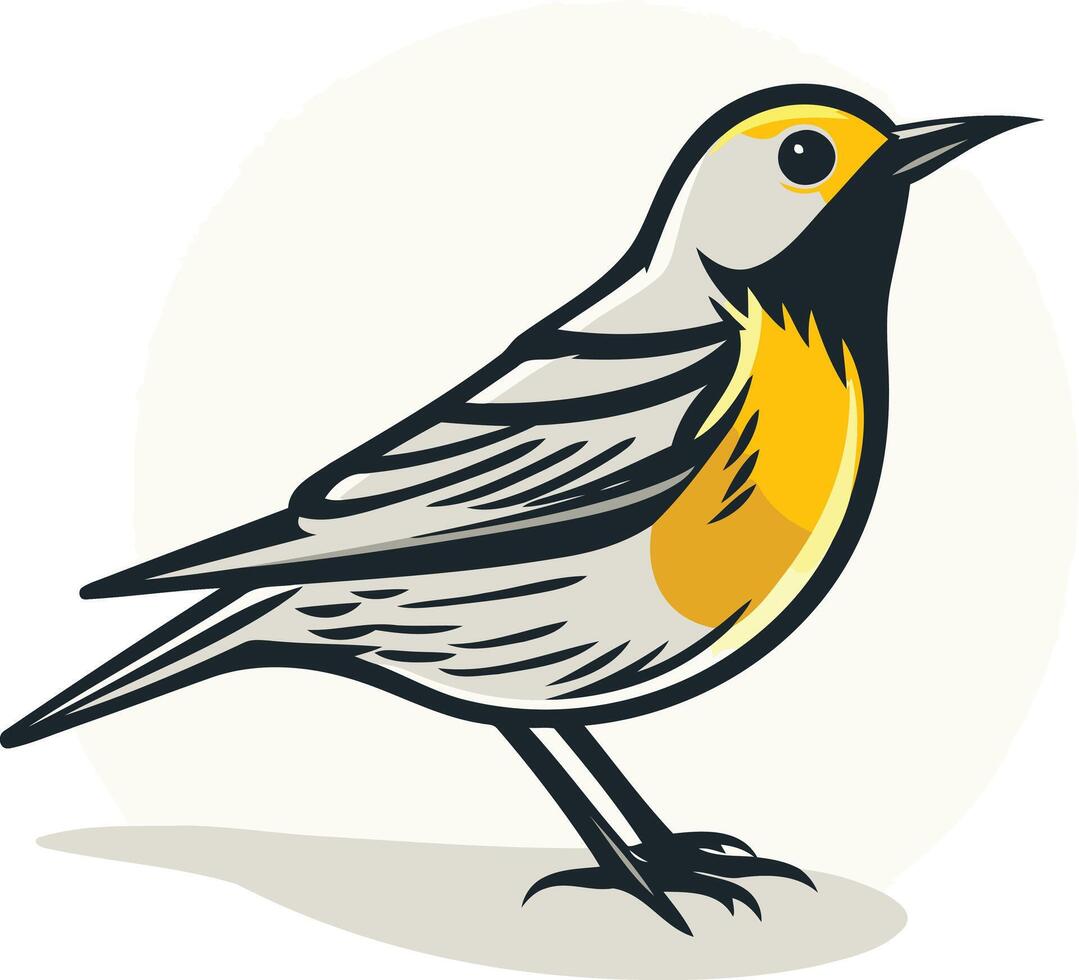 Illustration of a Small Yellow and Grey Bird vector