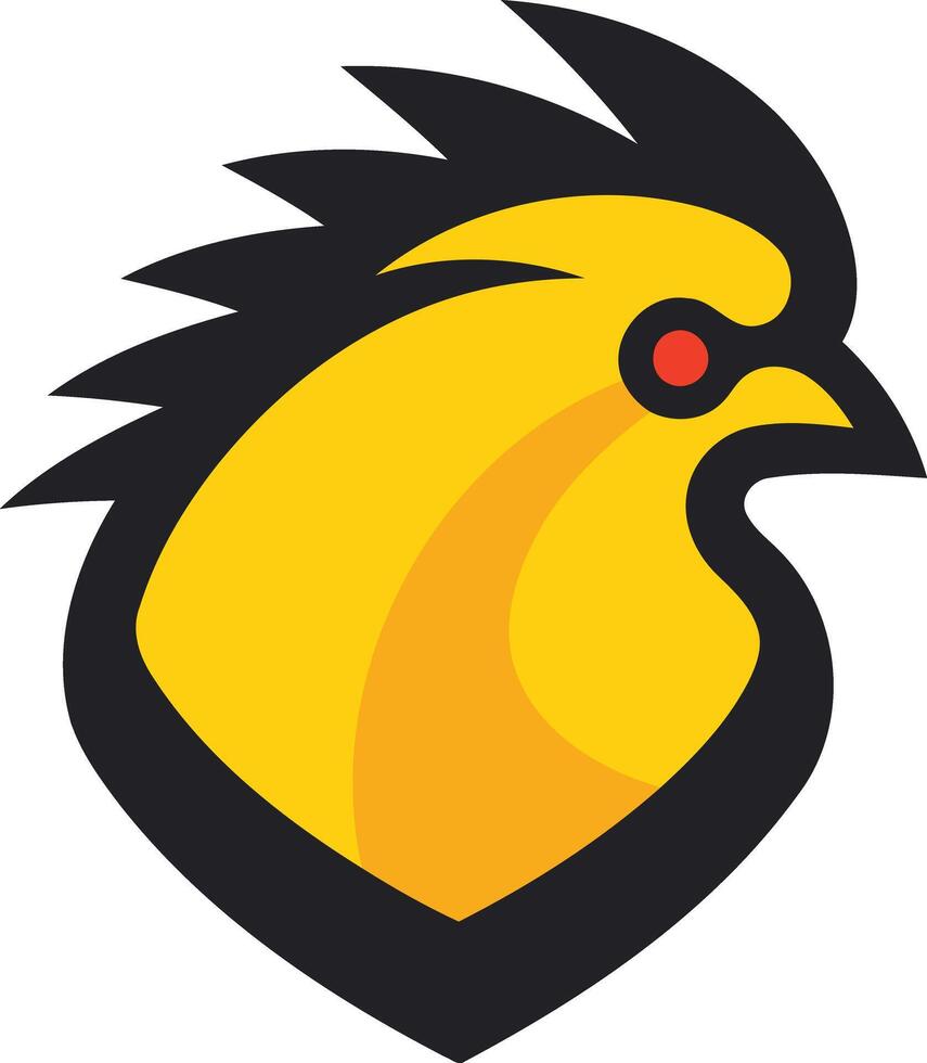 Yellow Rooster Mascot Design vector