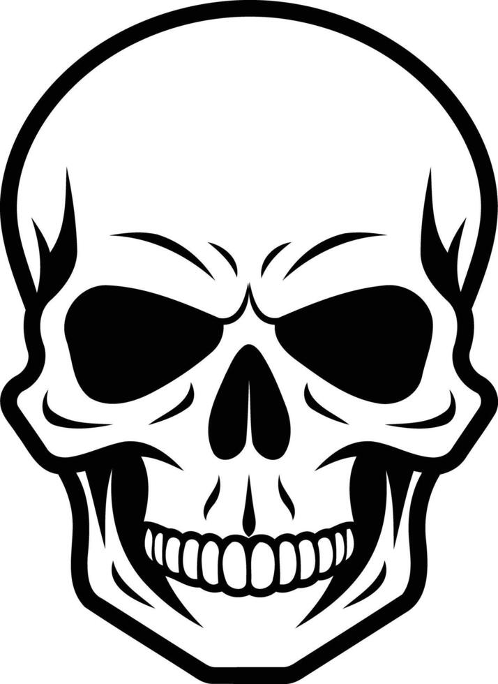 A bold and graphic illustration of a human skull, perfect for adding a touch of danger and intrigue to your designs vector