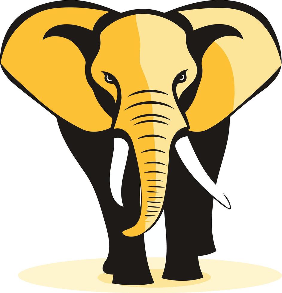 Illustration of an Elephant Facing Forward vector