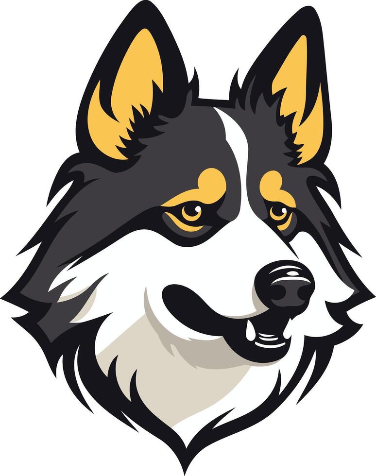 A bold and energetic illustration of a wolf's head, perfect for logos, branding, and merchandise vector
