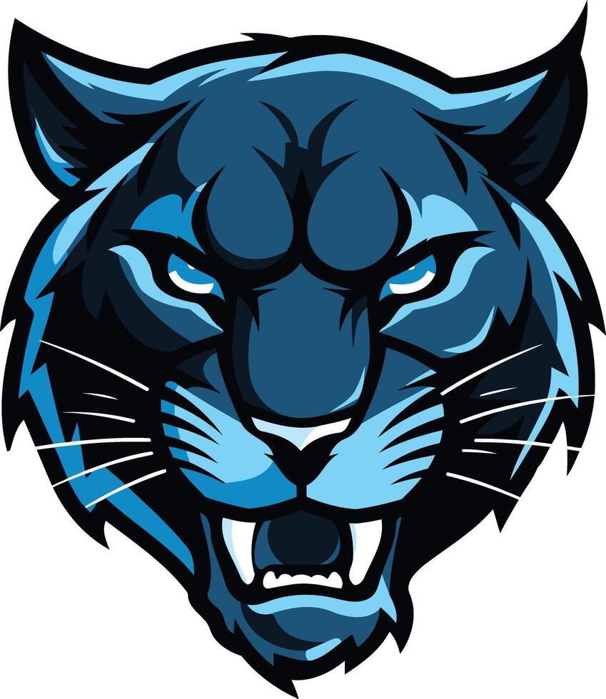 Blue Panther Mascot Logo Design vector