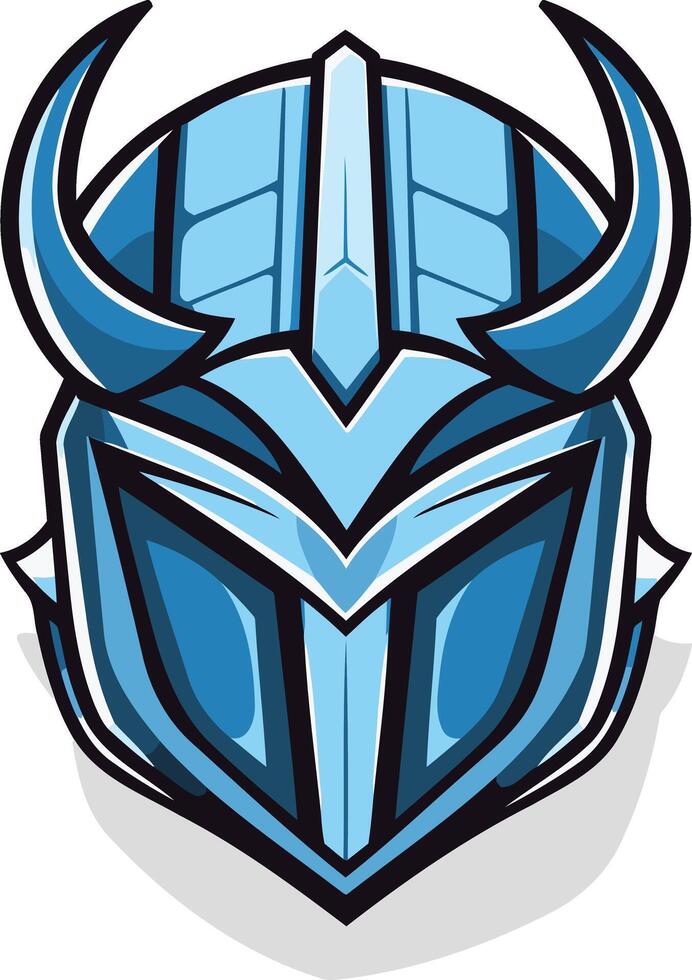 Cool blue knight helmet logo, perfect for gaming, esports, and tech brands vector