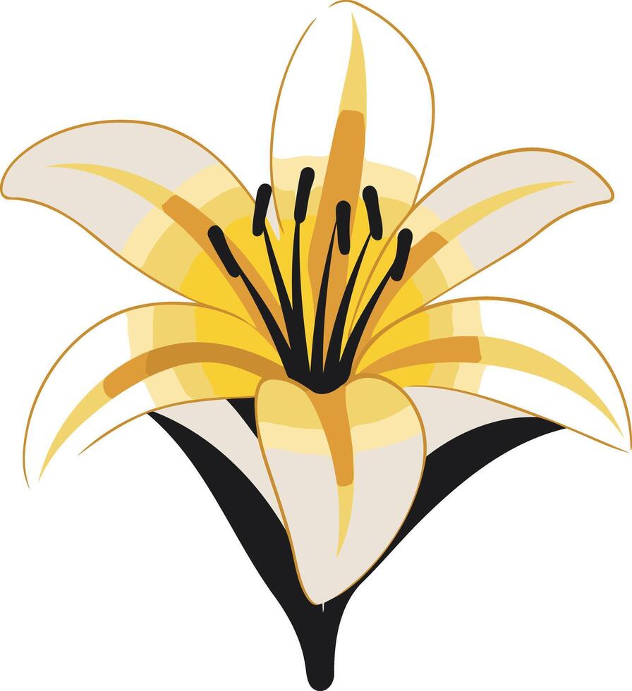 Simple, elegant yellow lily flower illustration perfect for branding, logos, and floral designs vector