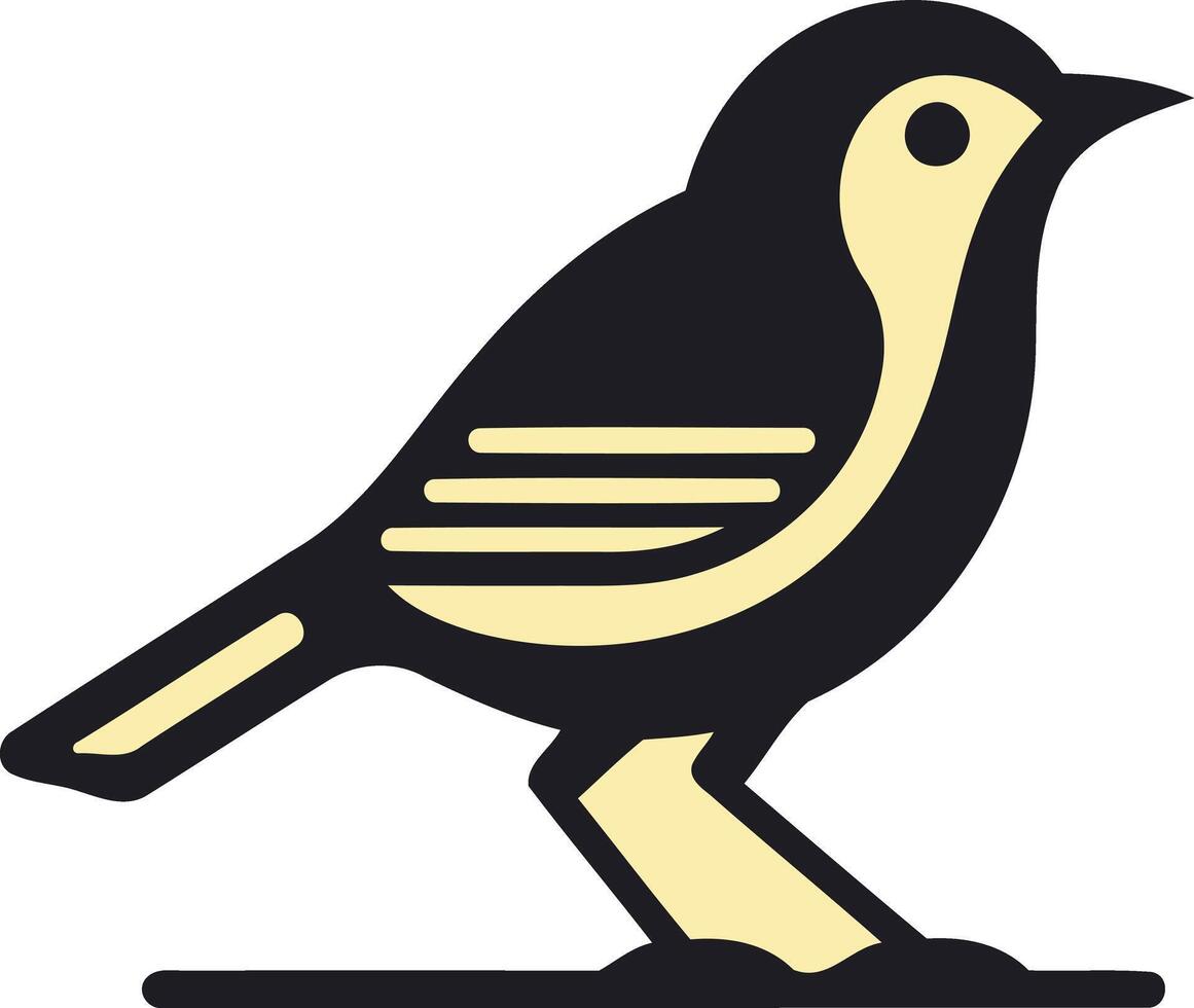 Black and Yellow Bird Illustration vector