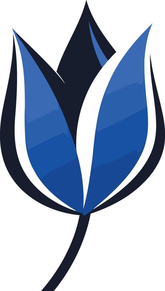 Stylized Blue Tulip Illustration vector