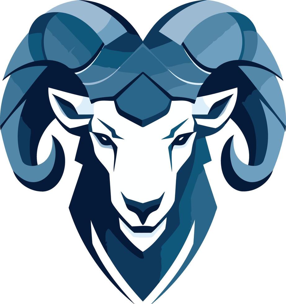 Bold and stylized ram head logo, perfect for sports teams, businesses, or branding projects vector