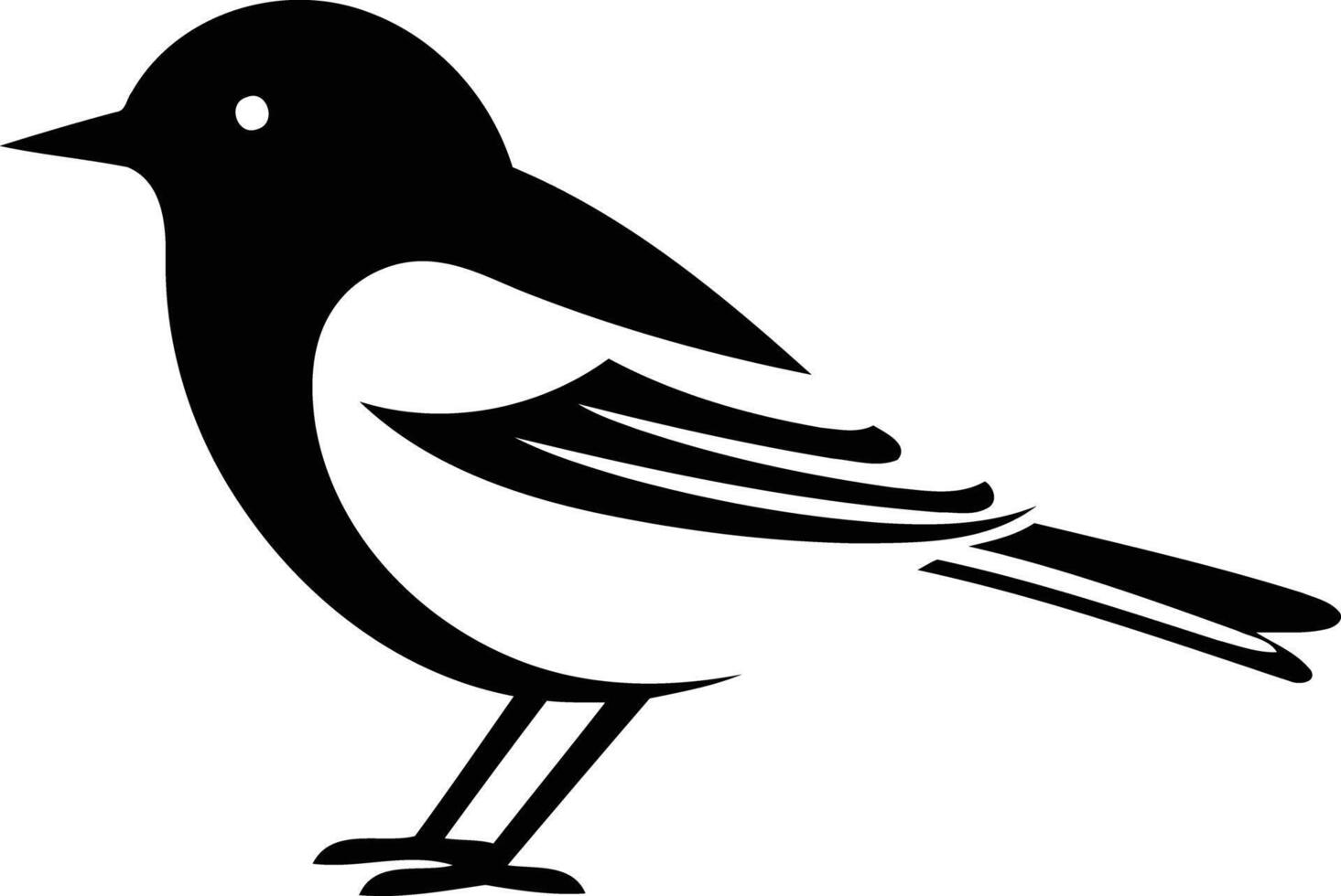 Simple yet elegant black and white silhouette of a bird, perfect for branding, logos, or nature-themed designs vector