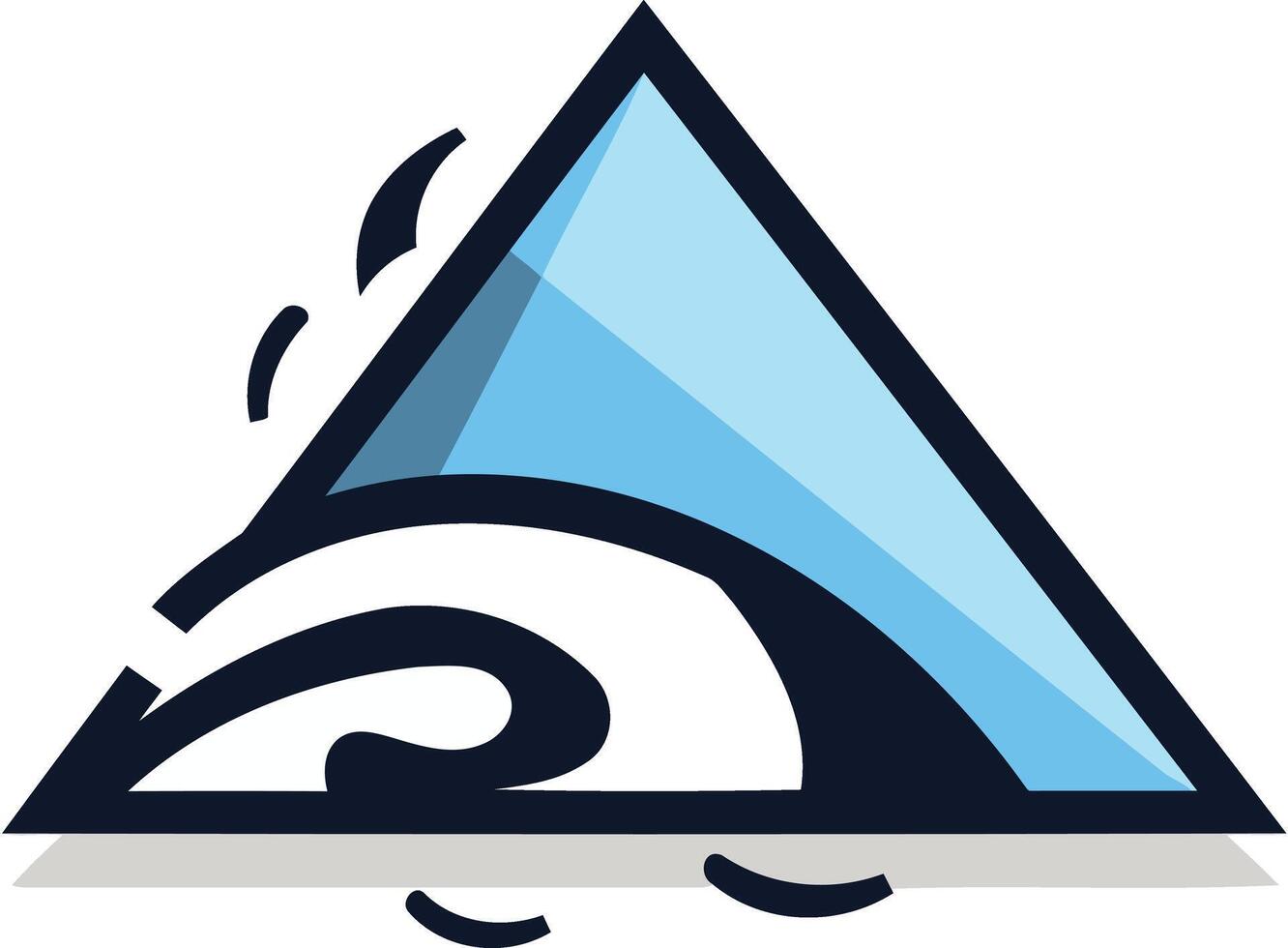 Blue Triangle with Wave Graphic vector
