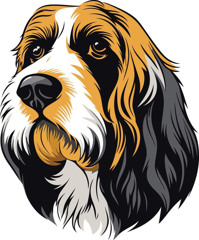 Portrait of a Tricolor Dog vector