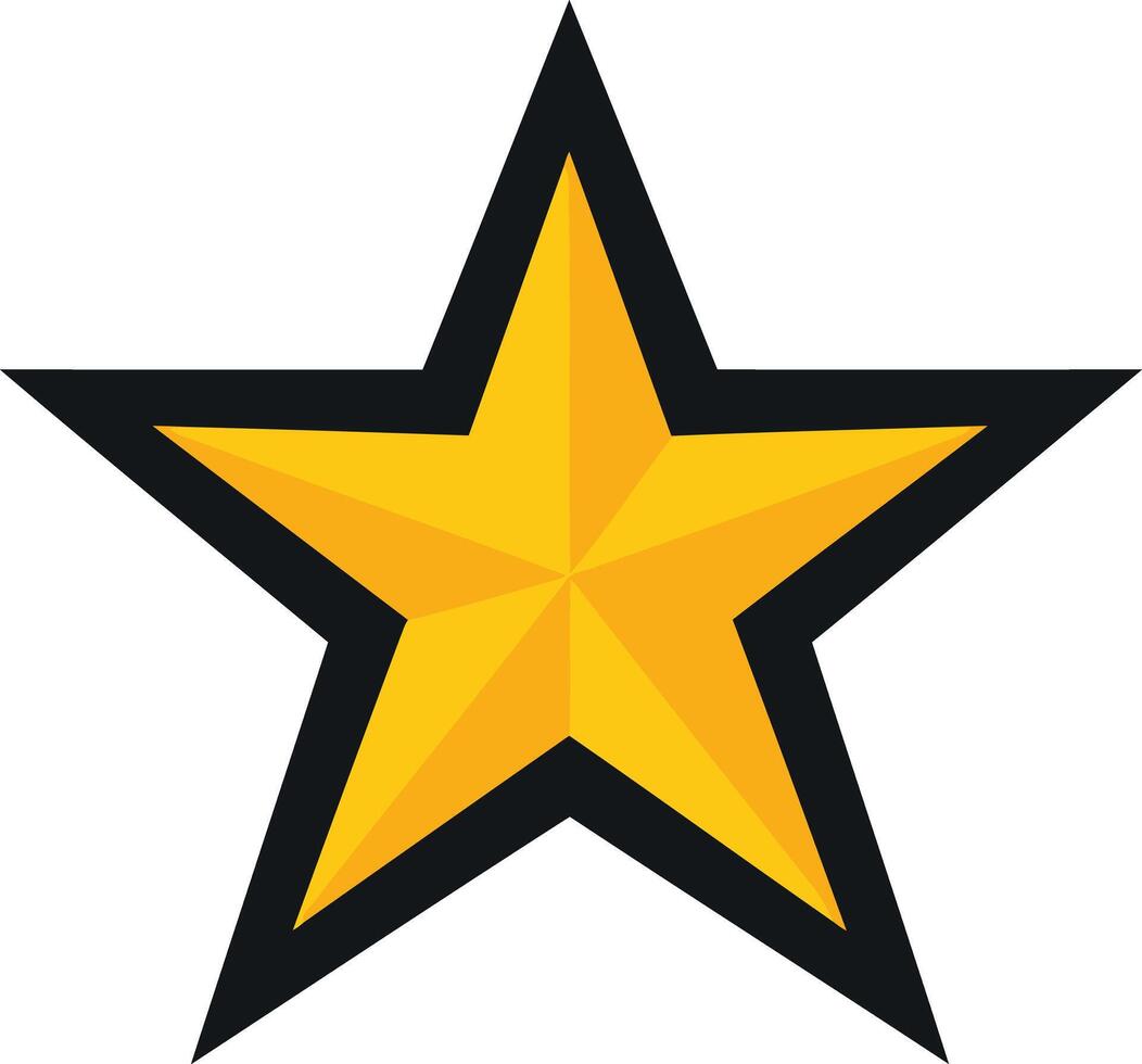 Gold Star with Black Outline vector