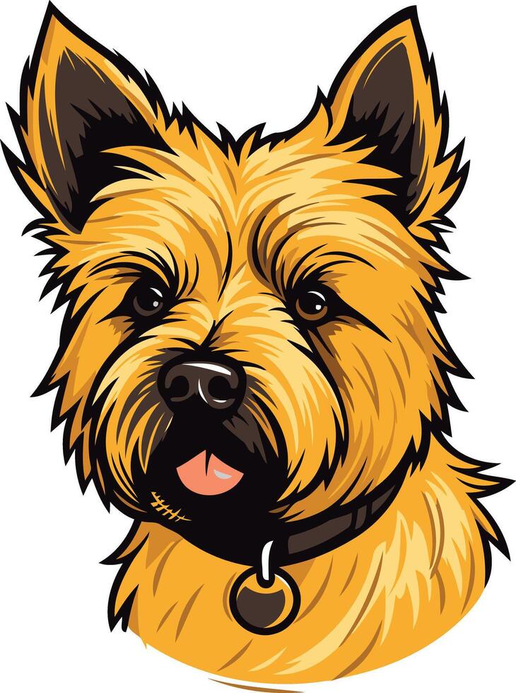 A cute cartoon cairn terrier with a friendly expression vector