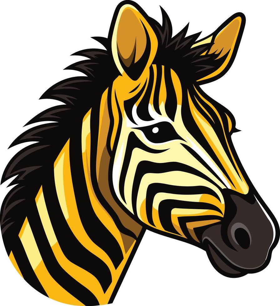 Closeup Portrait of a Zebra vector