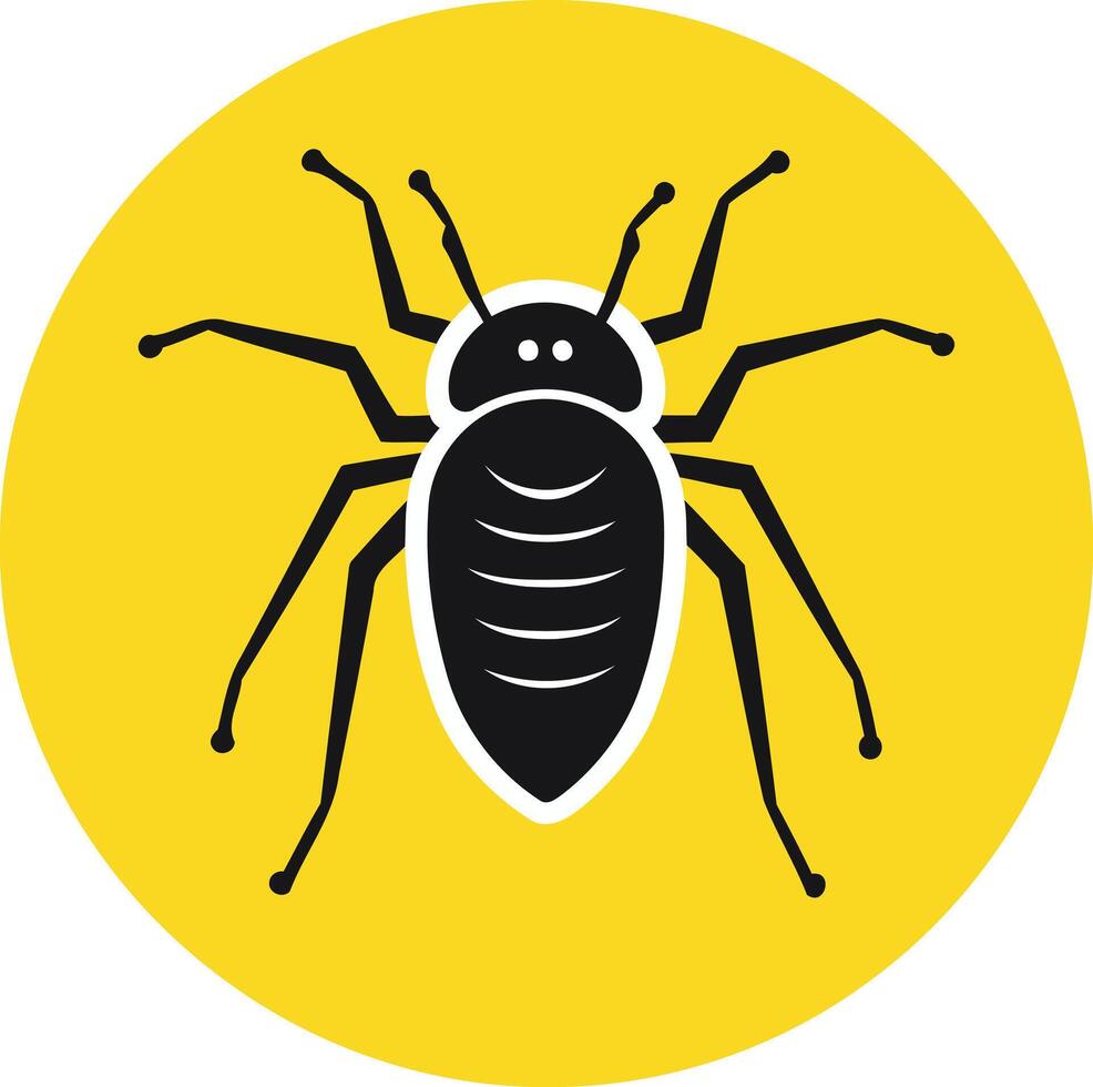 Silhouette of a Spider on Yellow Background vector