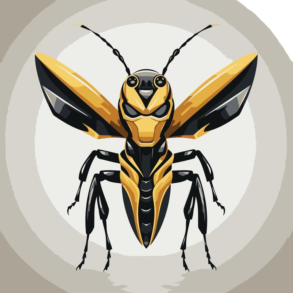 Cybernetic Wasp Illustration vector