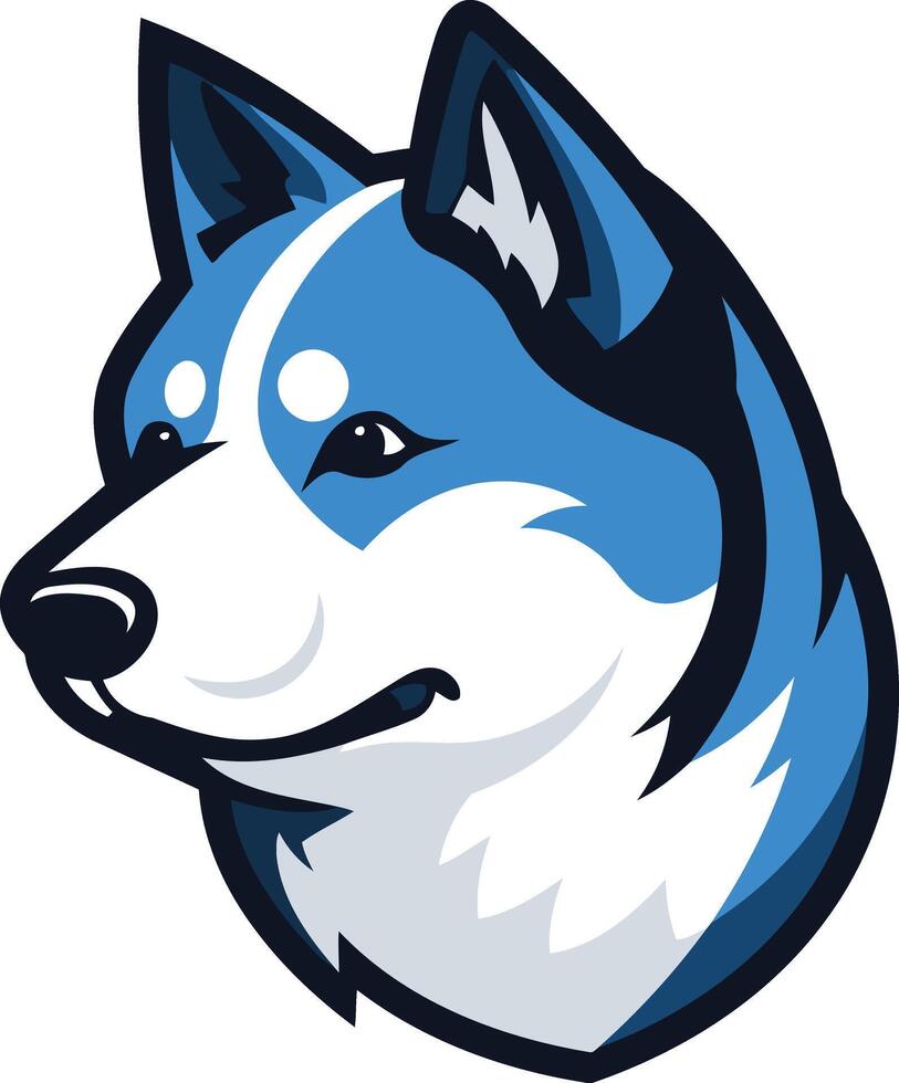 Blue and White Husky Logo vector