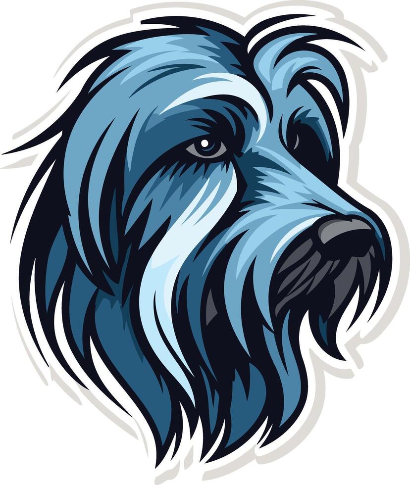 A powerful and fierce blue dog head illustration, perfect for branding, logos, and sports mascots vector