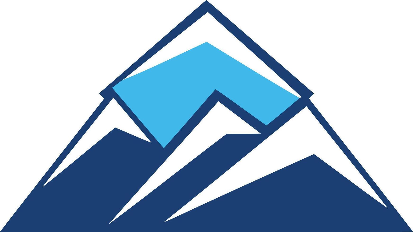 Abstract mountain logo design in blue and white vector