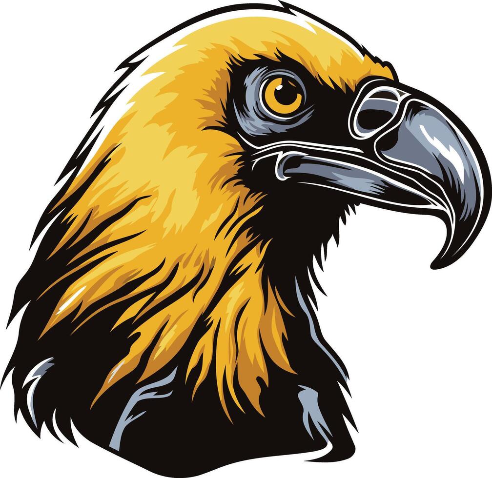 Fierce and powerful, this eagle head illustration is perfect for branding, sports logos, and more vector