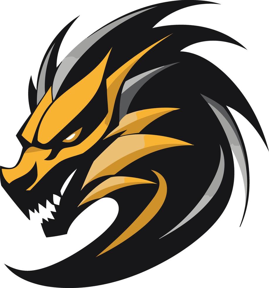 Aggressive Dragon Mascot Logo Design vector