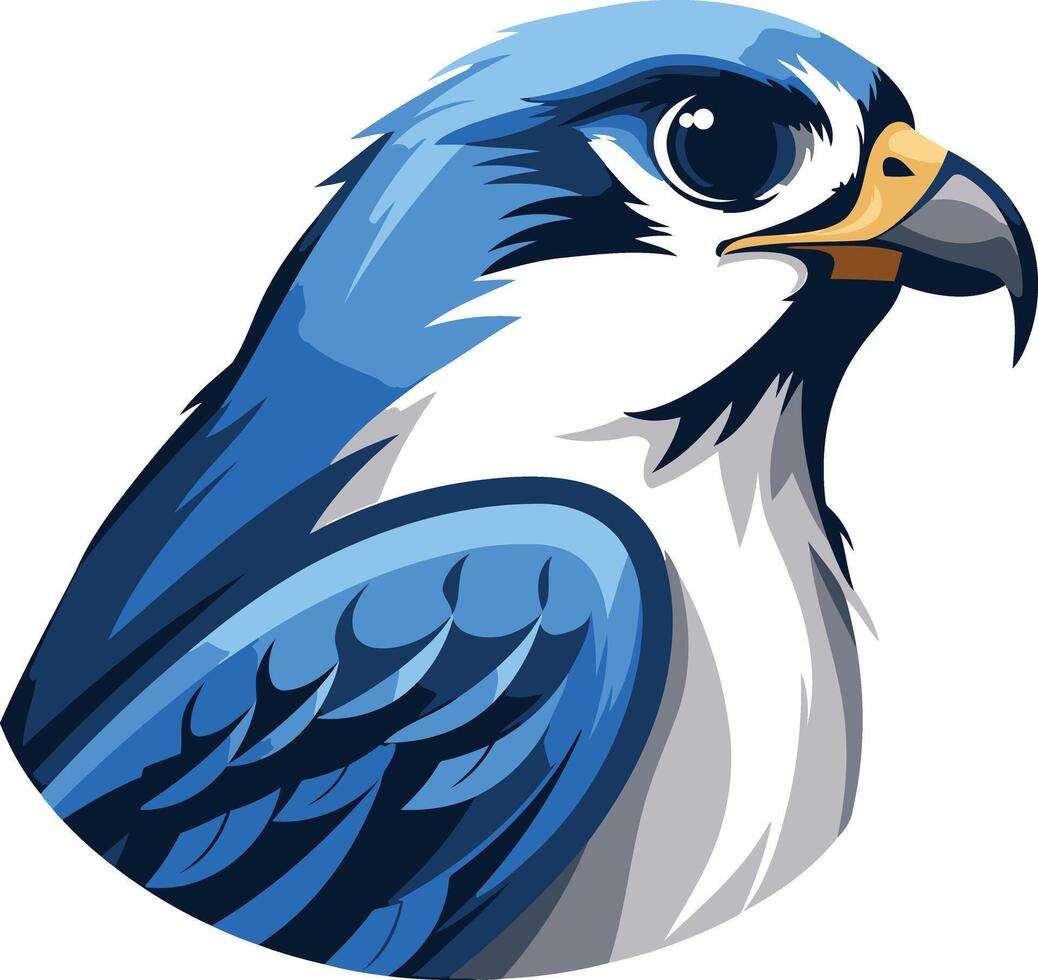 Blue Falcon Head Close-Up vector